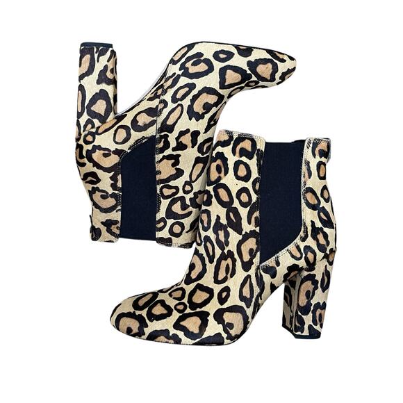 Sam Edelman Women's Case Nude Leopard Print Calf Hair Fur Bootie Size 8 - Picture 12 of 12